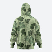 Vesuvian Green Aloha Hawaii Hibiscus Orchid Seamless Hoodie