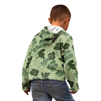 Vesuvian Green Aloha Hawaii Hibiscus Orchid Seamless Kid Hoodie