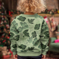 Vesuvian Green Aloha Hawaii Hibiscus Orchid Seamless Kid Ugly Christmas Sweater