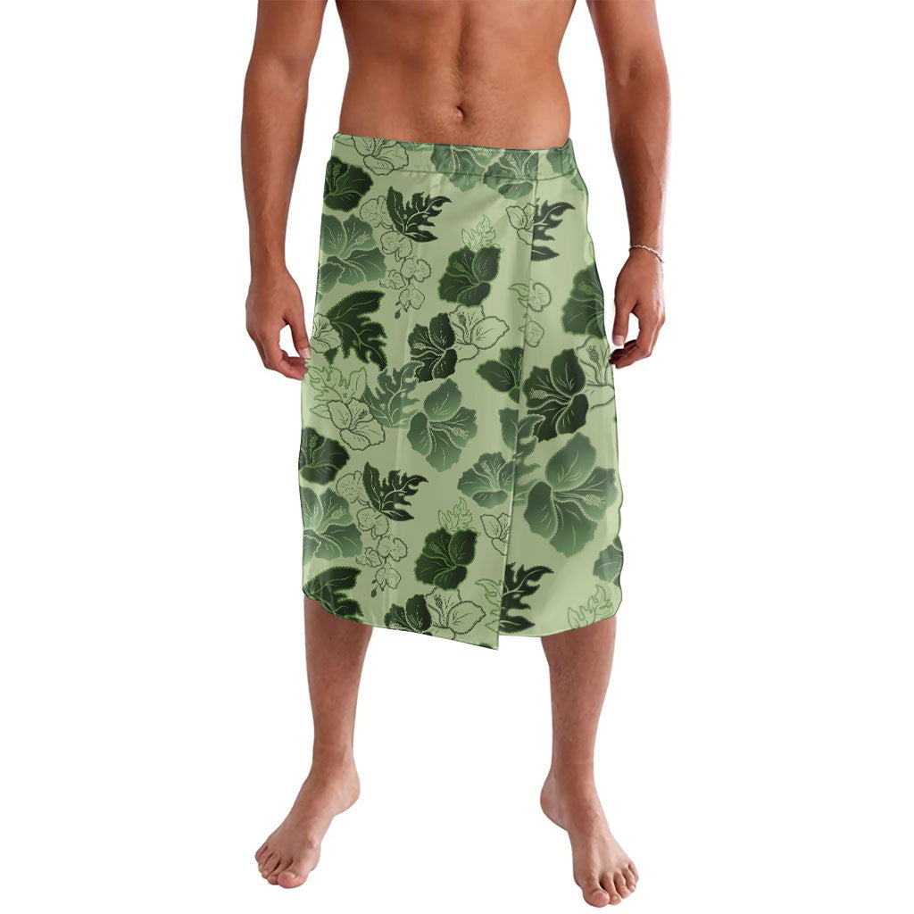 Vesuvian Green Aloha Hawaii Hibiscus Orchid Seamless Lavalava