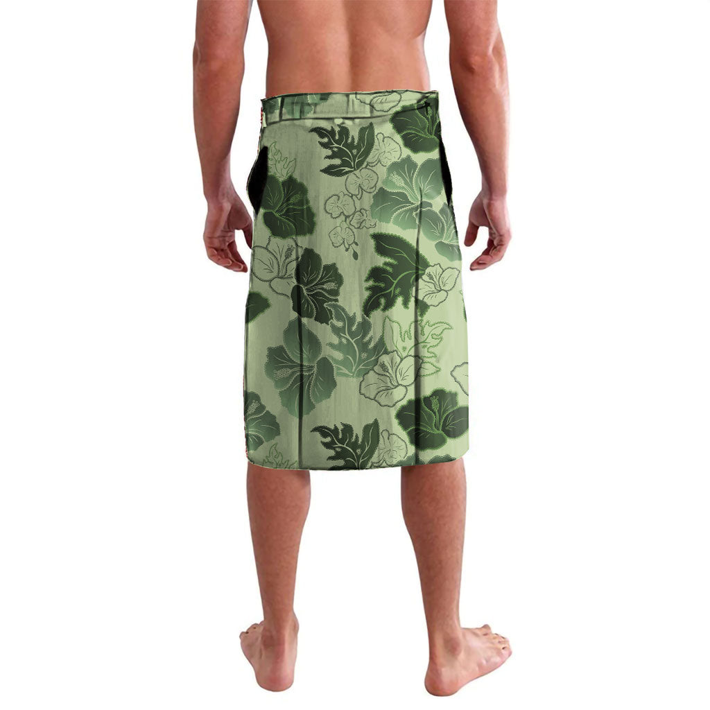 Vesuvian Green Aloha Hawaii Hibiscus Orchid Seamless Lavalava