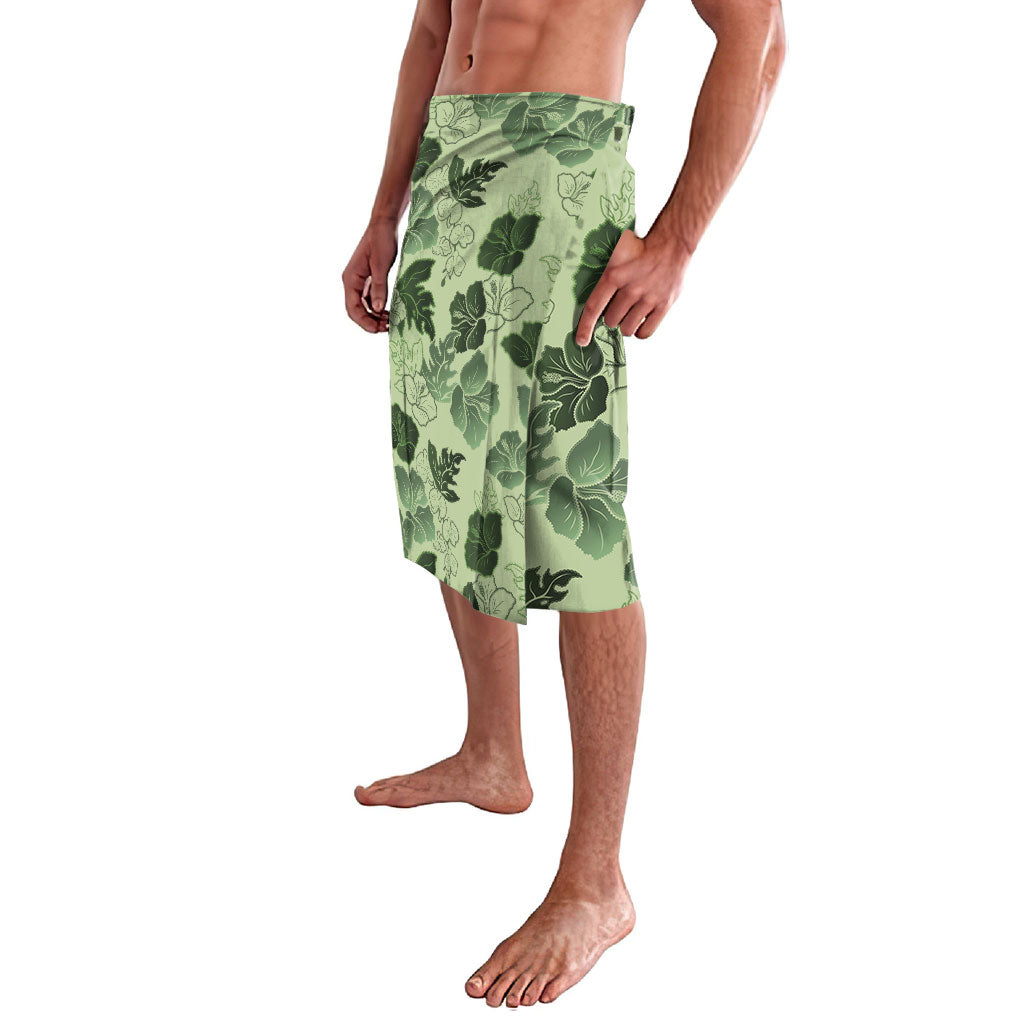 Vesuvian Green Aloha Hawaii Hibiscus Orchid Seamless Lavalava