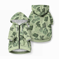 Vesuvian Green Aloha Hawaii Hibiscus Orchid Seamless Pet Hoodie