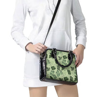 Vesuvian Green Aloha Hawaii Hibiscus Orchid Seamless Shoulder Handbag