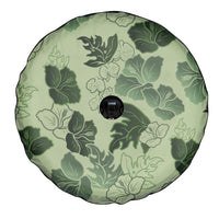 Vesuvian Green Aloha Hawaii Hibiscus Orchid Seamless Spare Tire Cover