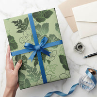 Vesuvian Green Aloha Hawaii Hibiscus Orchid Seamless Wrapping Paper