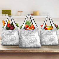 Samoa White Sunday Grocery Bag Manuia le Aso Sa o Tamaiti Polynesian Plumeria