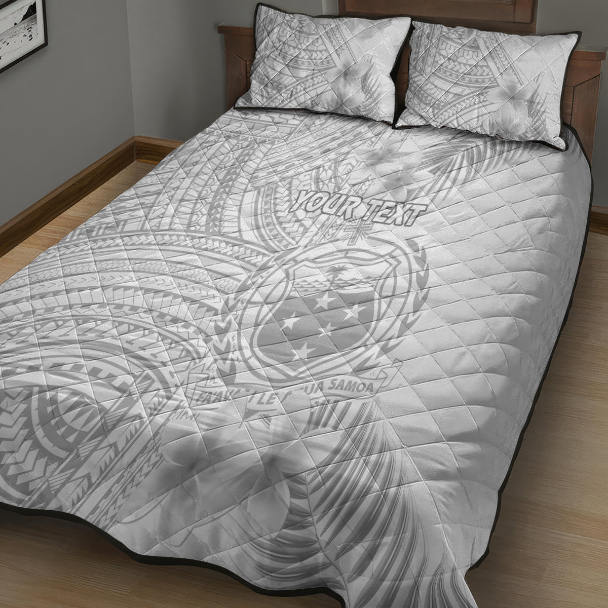 Personalised Samoa White Sunday Quilt Bed Set Manuia le Aso Sa o Tamaiti Polynesian Plumeria LT14 - Polynesian Pride