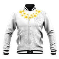 Samoa White Sunday Baseball Jacket Lotu Tamaiti 2023 With Coat Of Arms LT14 Unisex White - Polynesian Pride