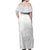 Samoa White Sunday Off Shoulder Maxi Dress Lotu Tamaiti 2023 With Coat Of Arms LT14 - Polynesian Pride