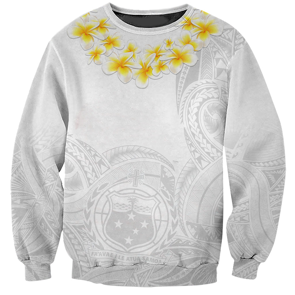 Samoa White Sunday Sweatshirt Lotu Tamaiti 2023 With Coat Of Arms LT14 Unisex White - Polynesian Pride