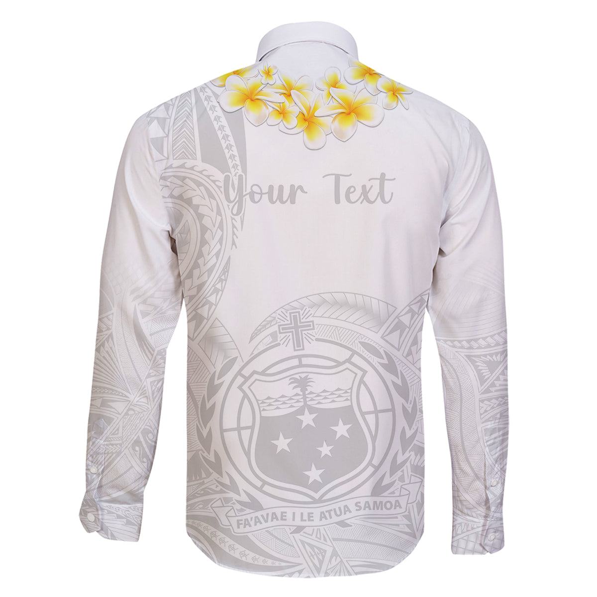 Personalised Samoa White Sunday Family Matching Long Sleeve Bodycon Dress and Hawaiian Shirt Lotu Tamaiti 2023 With Coat Of Arms LT14 - Polynesian Pride
