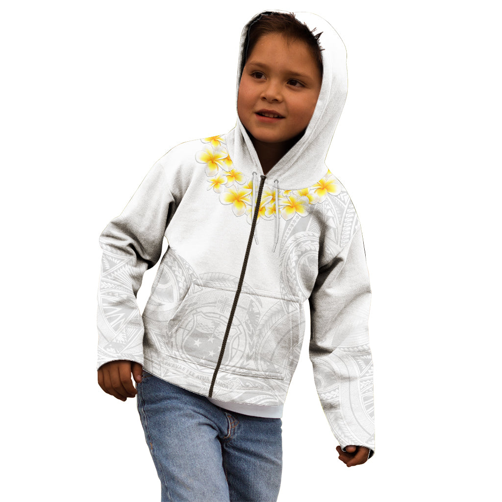 Personalised Samoa White Sunday Kid Hoodie Lotu Tamaiti 2023 With Coat Of Arms LT14 - Polynesian Pride