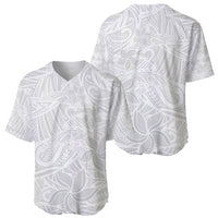 Polynesia White Sunday Baseball Jersey Polynesian Pattern With Tropical Flowers LT14 - Polynesian Pride