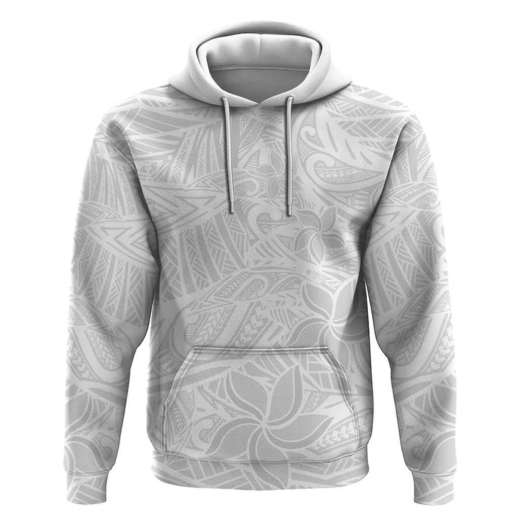 Polynesia White Sunday Hoodie Polynesian Pattern With Tropical Flowers LT14 White - Polynesian Pride