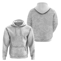 Polynesia White Sunday Hoodie Polynesian Pattern With Tropical Flowers LT14 - Polynesian Pride
