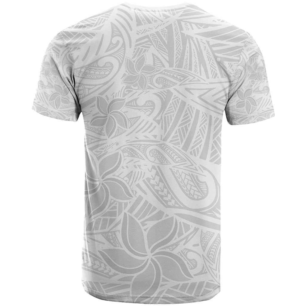Polynesia White Sunday T Shirt Polynesian Pattern With Tropical Flowers LT14 - Polynesian Pride