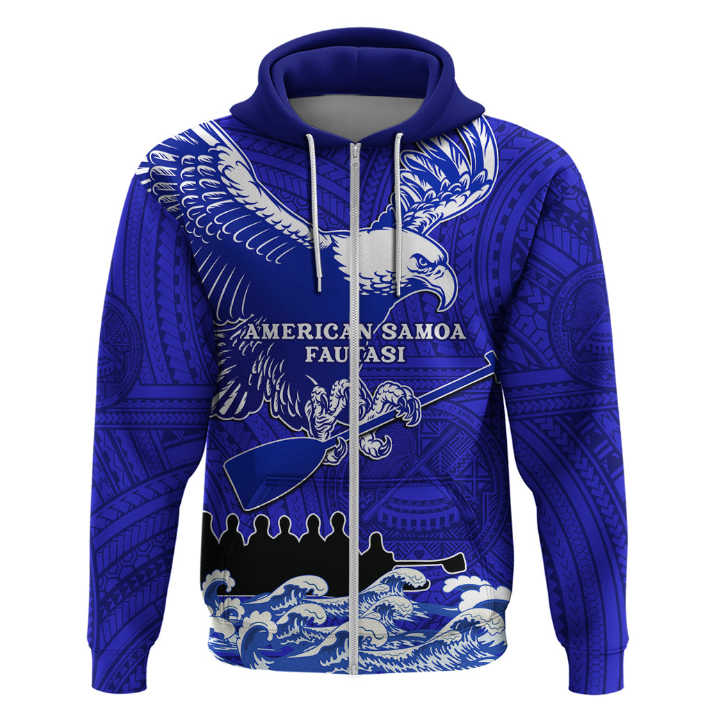 Personalised American Samoa Fautasi Race Hoodie Eagle With Polynesian Pattern LT14 - Polynesian Pride