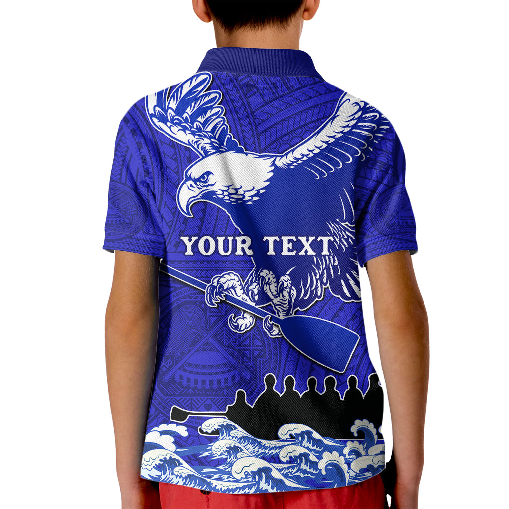 Personalised American Samoa Fautasi Race Kid Polo Shirt Eagle With Polynesian Pattern LT14 - Polynesian Pride