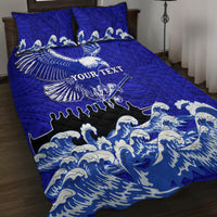 Personalised American Samoa Fautasi Race Quilt Bed Set Eagle With Polynesian Pattern LT14 - Polynesian Pride