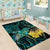 New Zealand Fantail Bird Area Rug Maori Piwakawaka Kowhai - Paua Shell Pattern