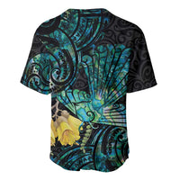 New Zealand Fantail Bird Baseball Jersey Maori Piwakawaka Kowhai - Paua Shell Pattern LT14 - Polynesian Pride