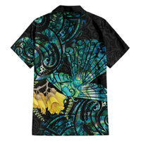 New Zealand Fantail Bird Hawaiian Shirt Maori Piwakawaka Kowhai - Paua Shell Pattern LT14 - Polynesian Pride