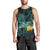 New Zealand Fantail Bird Men Tank Top Maori Piwakawaka Kowhai - Paua Shell Pattern