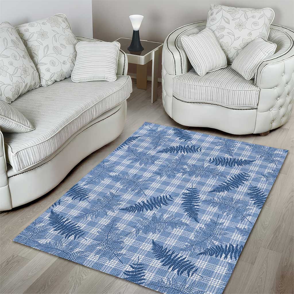 Blue Palaka Hawaii Palapalai Area Rug Hawaiian Fern - Polynesian Pride