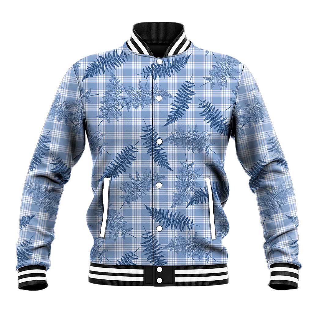Blue Palaka Hawaii Palapalai Baseball Jacket Hawaiian Fern - Polynesian Pride