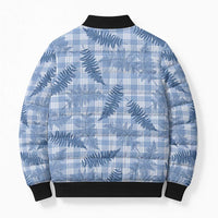 Blue Palaka Hawaii Palapalai Bomber Puffer Jacket Hawaiian Fern - Polynesian Pride