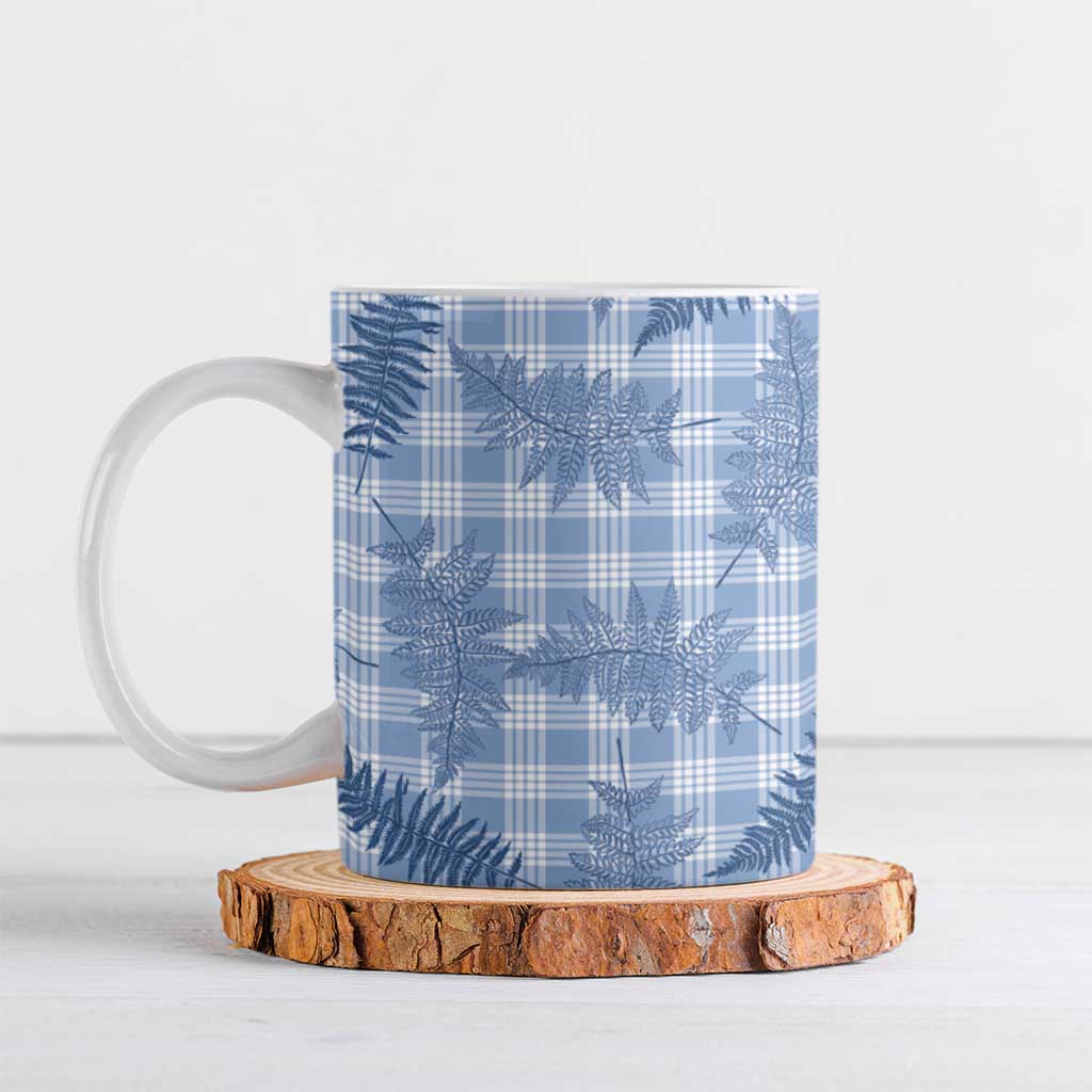 Blue Palaka Hawaii Palapalai Ceramic Mug Hawaiian Fern - Polynesian Pride