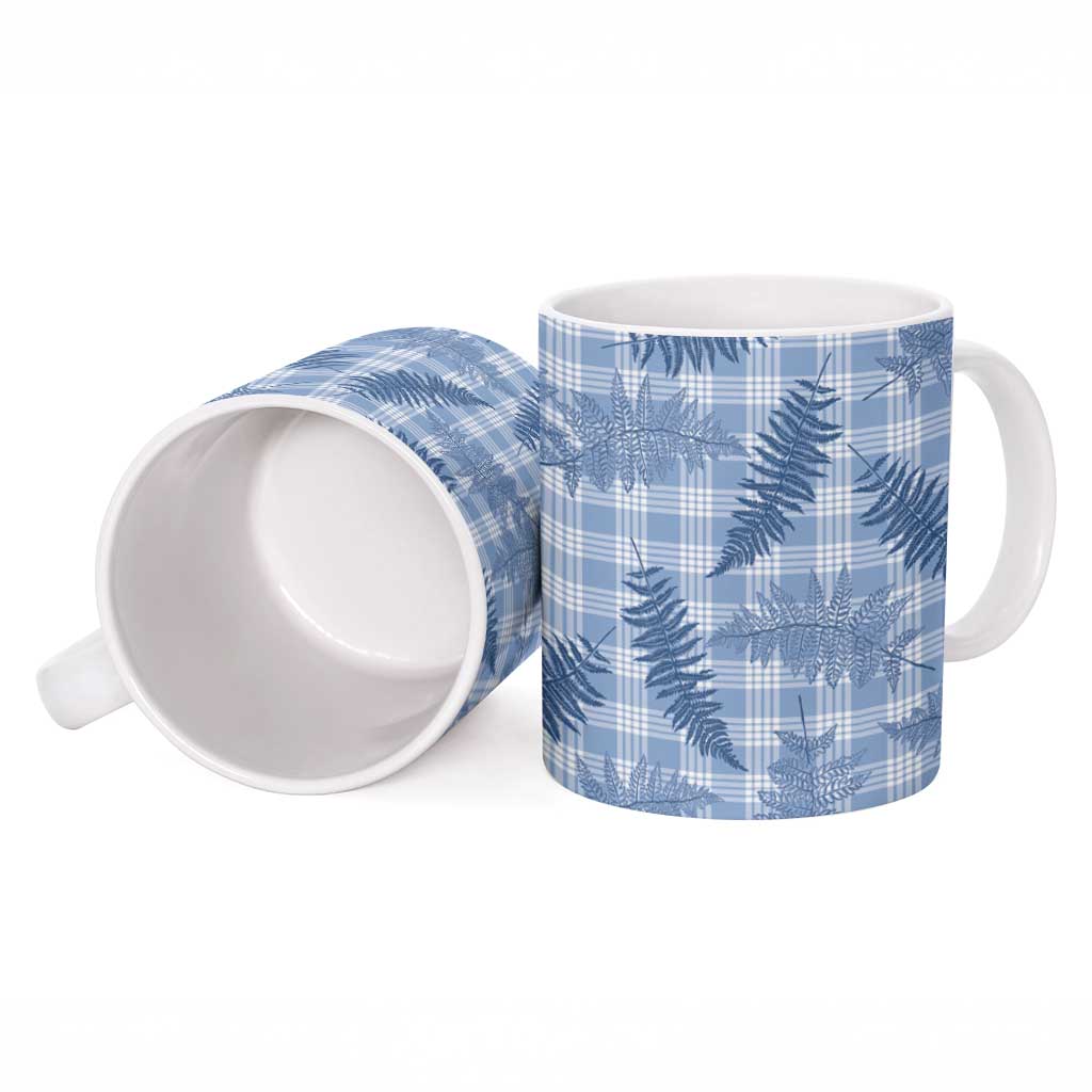 Blue Palaka Hawaii Palapalai Ceramic Mug Hawaiian Fern - Polynesian Pride