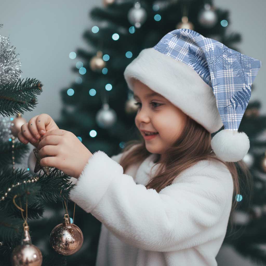 Blue Palaka Hawaii Palapalai Christmas Santa Hat Hawaiian Fern - Polynesian Pride