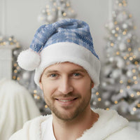 Blue Palaka Hawaii Palapalai Christmas Santa Hat Hawaiian Fern - Polynesian Pride