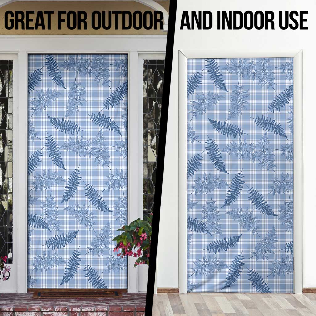 Blue Palaka Hawaii Palapalai Door Cover Hawaiian Fern - Polynesian Pride