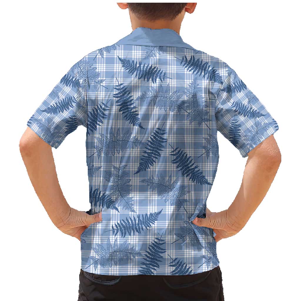 Blue Palaka Hawaii Palapalai Family Matching Mermaid Dress and Hawaiian Shirt Hawaiian Fern - Polynesian Pride