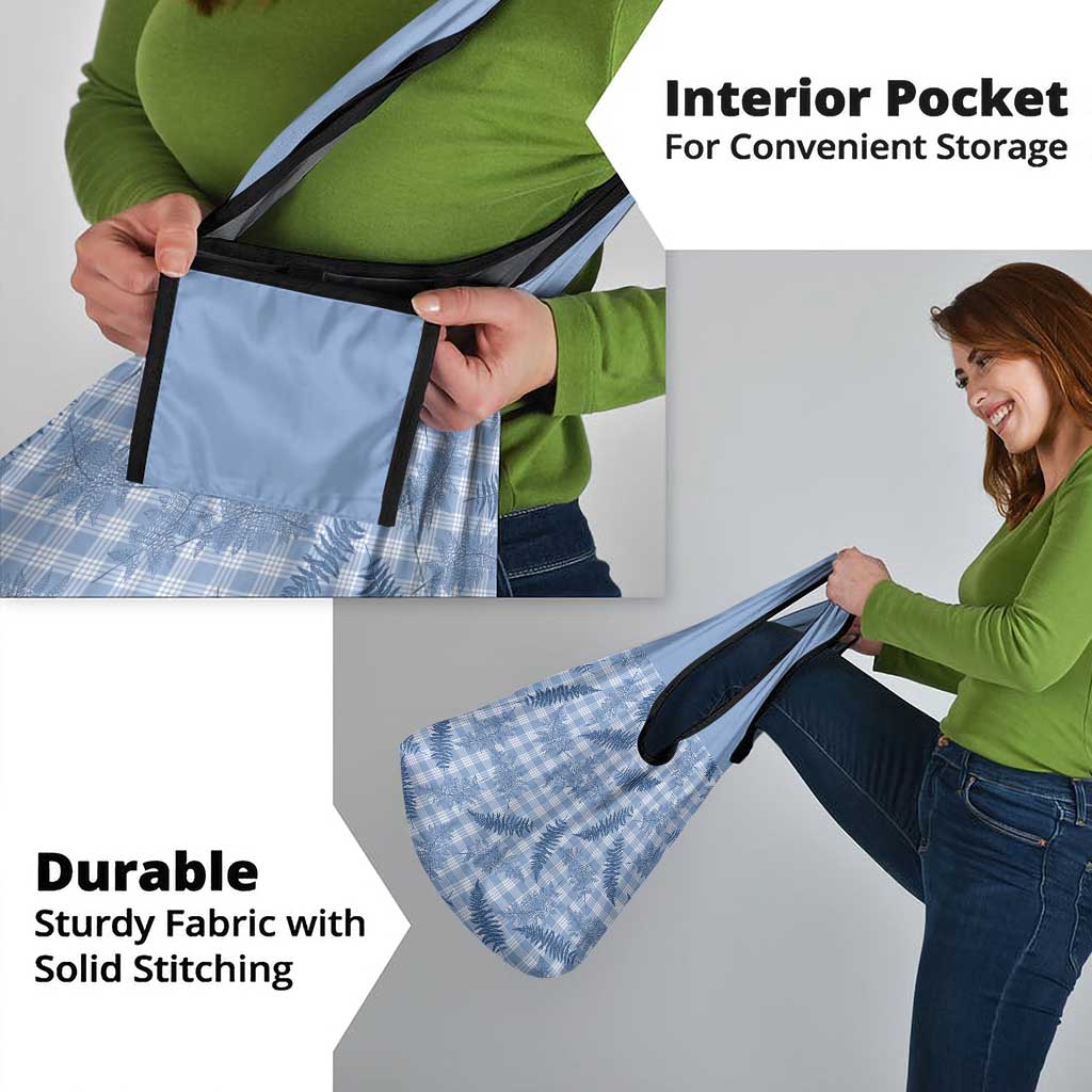 Blue Palaka Hawaii Palapalai Grocery Bag Hawaiian Fern - Polynesian Pride