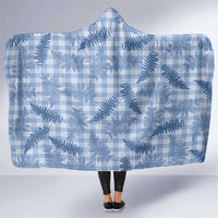 Blue Palaka Hawaii Palapalai Hooded Blanket Hawaiian Fern - Polynesian Pride