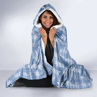 Blue Palaka Hawaii Palapalai Hooded Blanket Hawaiian Fern - Polynesian Pride
