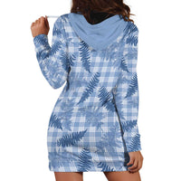 Blue Palaka Hawaii Palapalai Hoodie Dress Hawaiian Fern - Polynesian Pride