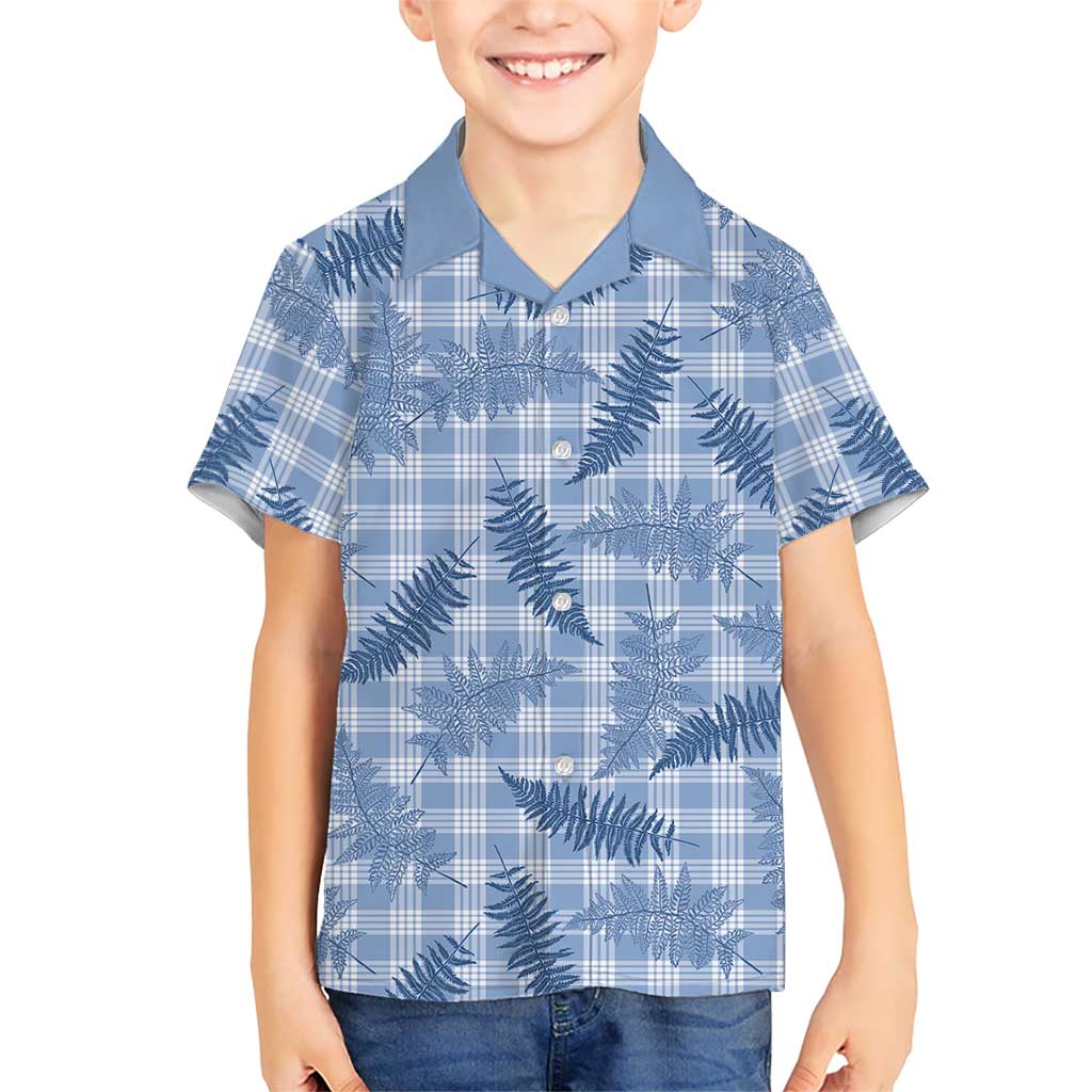 Blue Palaka Hawaii Palapalai Kid Hawaiian Shirt Hawaiian Fern - Polynesian Pride