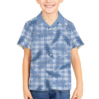 Blue Palaka Hawaii Palapalai Kid Hawaiian Shirt Hawaiian Fern - Polynesian Pride