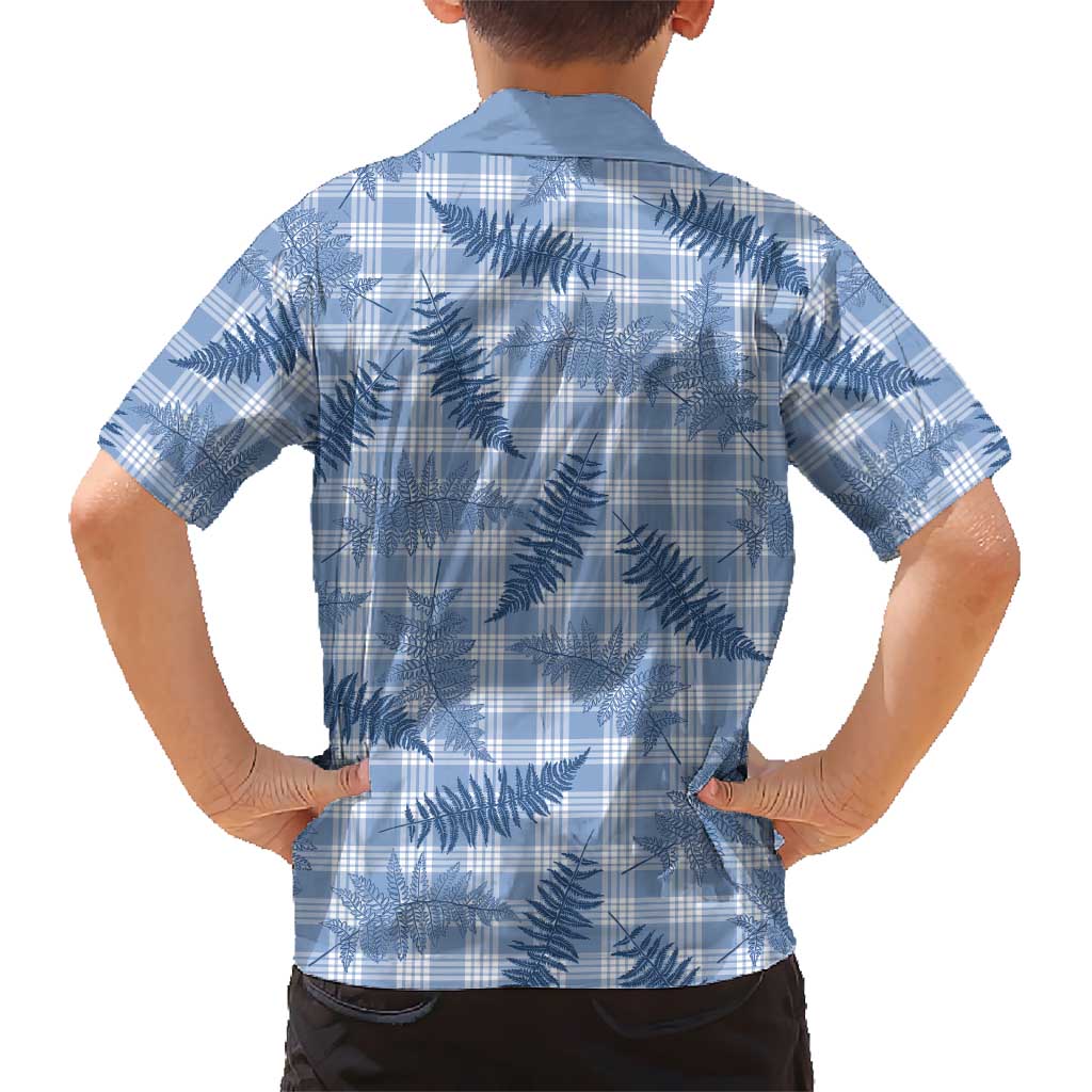 Blue Palaka Hawaii Palapalai Kid Hawaiian Shirt Hawaiian Fern - Polynesian Pride