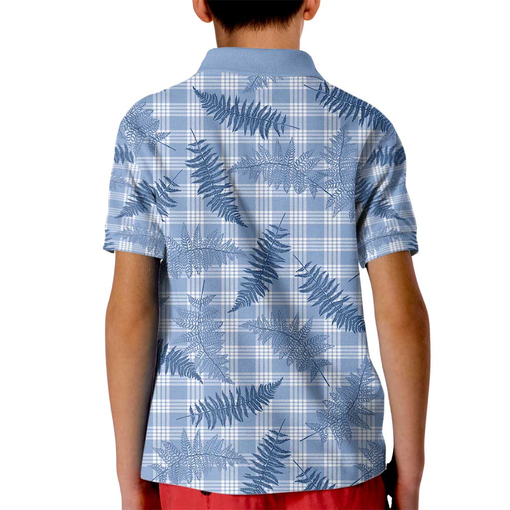 Blue Palaka Hawaii Palapalai Kid Polo Shirt Hawaiian Fern - Polynesian Pride