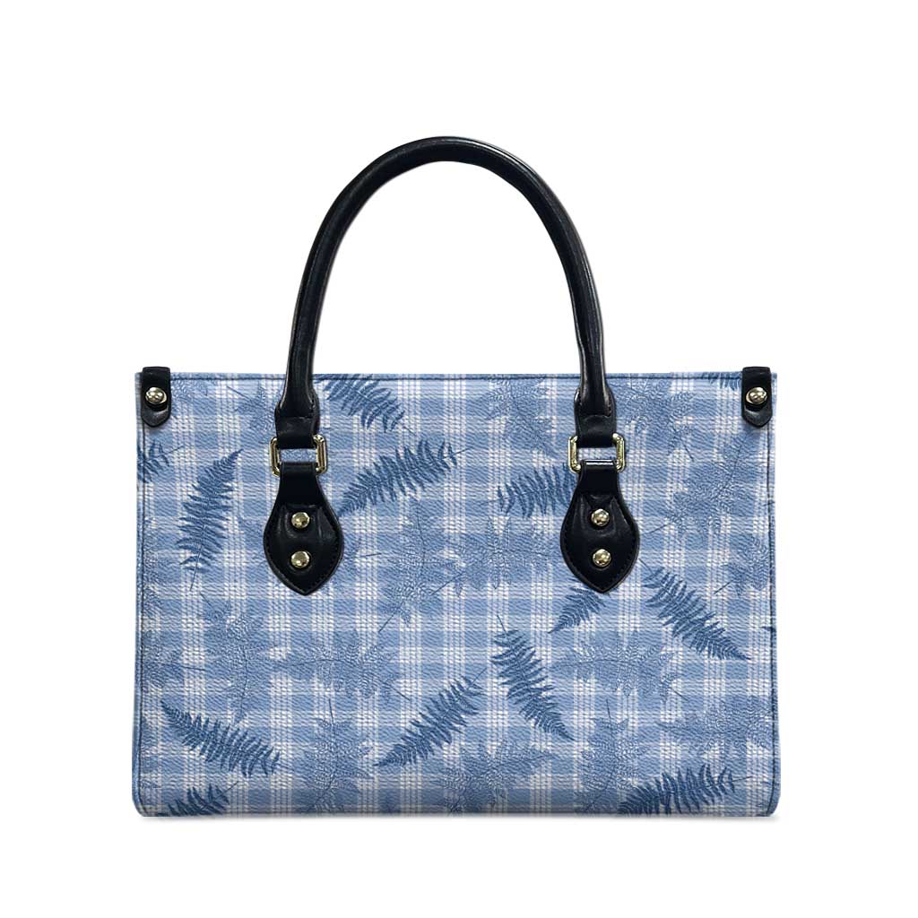 Blue Palaka Hawaii Palapalai Leather Bag Hawaiian Fern - Polynesian Pride