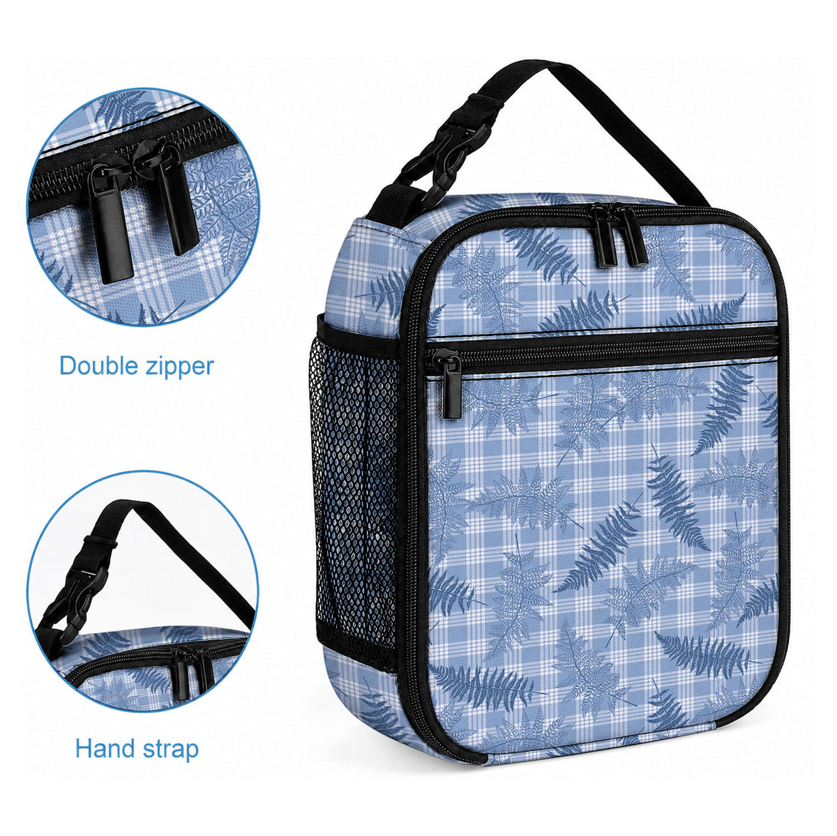 Blue Palaka Hawaii Palapalai Lunch Bag Hawaiian Fern
