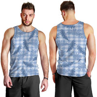 Blue Palaka Hawaii Palapalai Men Tank Top Hawaiian Fern - Polynesian Pride