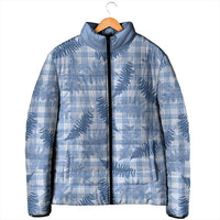 Blue Palaka Hawaii Palapalai Padded Jacket Hawaiian Fern - Polynesian Pride