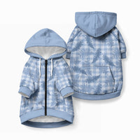 Blue Palaka Hawaii Palapalai Pet Hoodie Hawaiian Fern